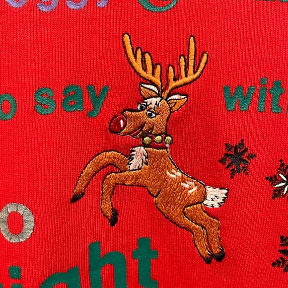 VINTAGE 80s BJ Design Concepts Rudolph The Red Nosed Reindeer Sweatshirt Size XL - Picture 3 of 6
